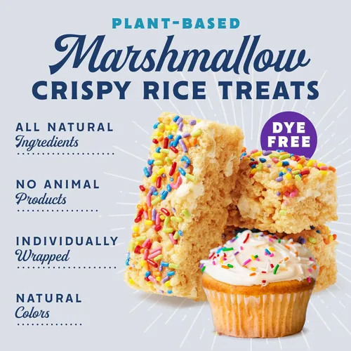 Miniatura 3 de GoodMallow Treats Veganos Crujientes de Arroz Envueltos Individualmente Caja de 8, Bocadillos Veganos Kosher, Aperitivos Sin Gluten Sin Lácteos