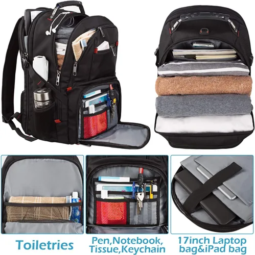 Miniatura 2 de Mochila de viaje para portátil, capacidad extra grande, compatible con TSA y puerto de carga USB, impermeable, para hombre y mujer, para negocio