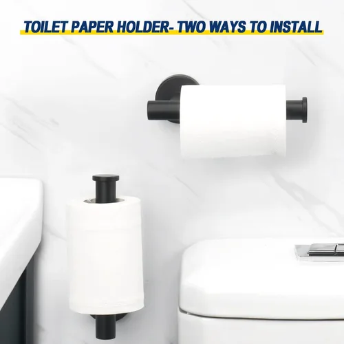 Miniatura 5 de NearMoon Soporte para papel higiénico de baño + toallero de mano, juego de 2 piezas de accesorios de baño, soporte para rollo de papel higiénico