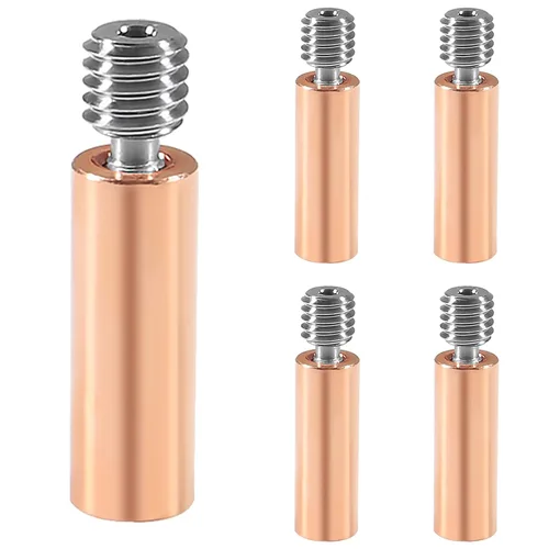 5 piezas CR10 bimetálico Heatbreak, actualización suave todo metal bimetálico cobre titanio Heatbreak garganta alta temperatura para Creality 3D