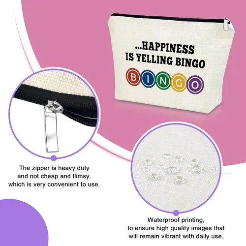 Miniatura 4 de Sazuwu Regalo para amantes del bingo, 2 piezas, bolsa de maquillaje, regalo para mujeres, amantes del casino, regalo de Navidad, cumpleaños, bolsa
