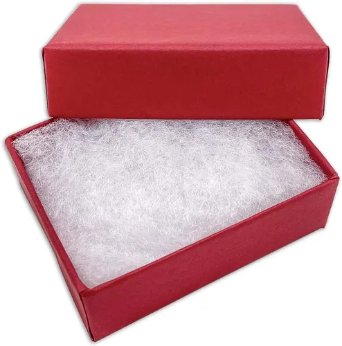 TheDisplayGuys - Paquete de 100 cajas de regalo de papel de cartón relleno de algodón #11, color rojo mate (2 18 pulgadas x 1 34 pulgadas x 34