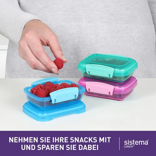 Miniatura 4 de Contenedores de almacenamiento de alimentos de la colección Sistema Lunch, 6.7 oz./0.2 L, rosa/verde/azul, 3