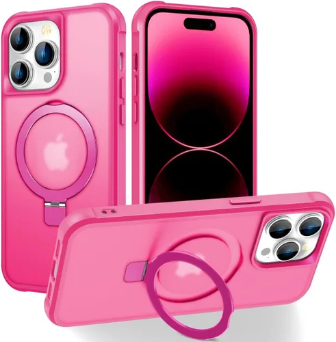 Miniatura 33 de CHAOFEnG Funda magnética compatible con iPhone 11 con soporte, prueba de caídas de grado militar, compatible con imán, anillo translúcido, parte