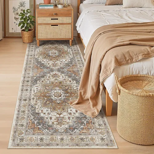 Miniatura 43 de Madane Tapete lavable de 2 x 10 pies para pasillo, cocina, recibidor, clásico, suave, antideslizante para interiores, casa de campo, baño, sala