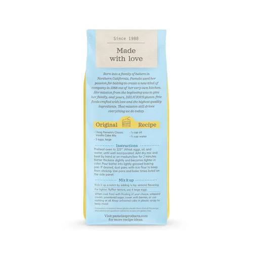 Miniatura 7 de Pamela's Products Mezcla de pastel sin gluten, vainilla clásica bolsas de 21 onzas (paquete de 6)