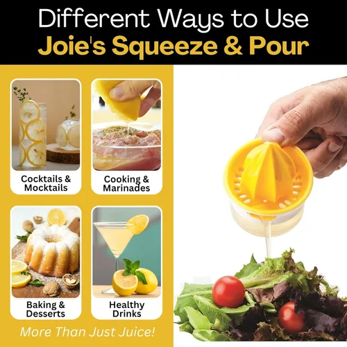 Miniatura 4 de Joie Kitchen Gadgets Joie Squeeze and Pour Juicer Escariador, 10 cucharaditas, amarillo