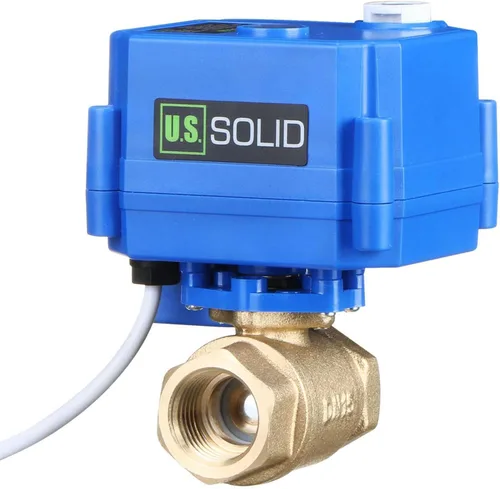 Miniatura 5 de Válvula de bola motorizada de 1/2 pulgada U.S. Solid Brass 9-24V AC/DC de 3 cables con cierre automático de puerto completo con anulación manual