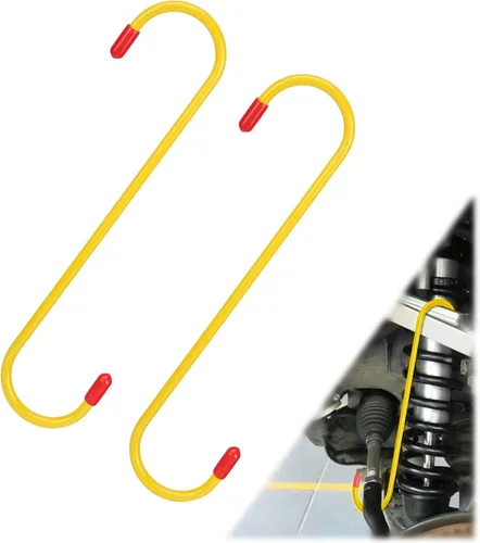 Miniatura 11 de 2 ganchos para pinzas de freno con puntas de goma, acero duradero, herramientas automotrices a prueba de óxido para frenado, eje, suspensión
