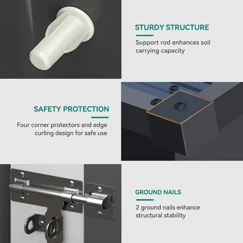 Miniatura 4 de DWVO Cobertizo de almacenamiento para exteriores de 6 x 4 pies, cobertizos de herramientas de metal grandes, casa de almacenamiento resistente
