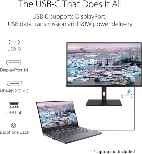 Miniatura 4 de ASUS ProArt Monitor de 32 pulgadas 1440P (PA328CGV) - IPS, 165Hz, 95% DCI-P3, 100% sRGB/Rec.709, ΔE < 2, Calman verificado, entrega de energía