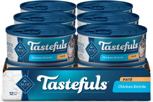 Miniatura 12 de Blue Buffalo Tastefuls - Paquete variado de alimento húmedo natural para gatos, atún, pollo y pescado y camarones en hojuelas en salsa, latas de 5.5