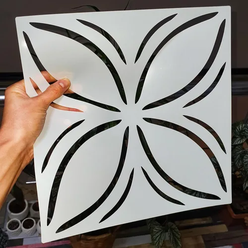Miniatura 4 de 2 piezas plantillas de pintura de azulejos de 12" x 12" para paredes y pisos - Reutilizables - Plantillas para pintura - Plantilla para decoración