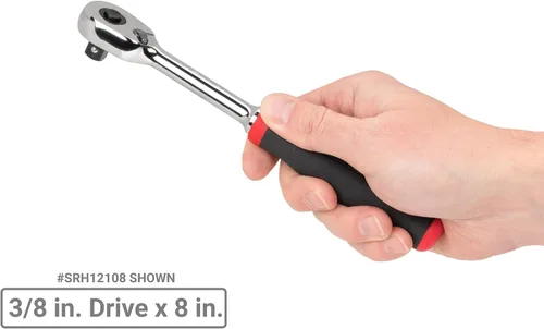 Miniatura 7 de TEKTON Juego de trinquetes de liberación rápida con mango de agarre cómodo de cuadradillo de 1/4, 3/8, 1/2 pulgadas, 3 piezas