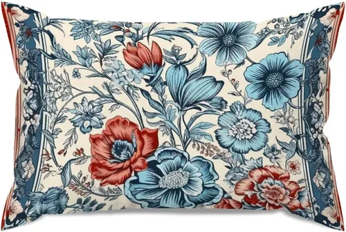 Miniatura 29 de ArogGeld Funda de almohada blanca con flores chinoiserie, funda de almohada para sofá, diseño floral verde y blanco, funda de almohada de lino A-12
