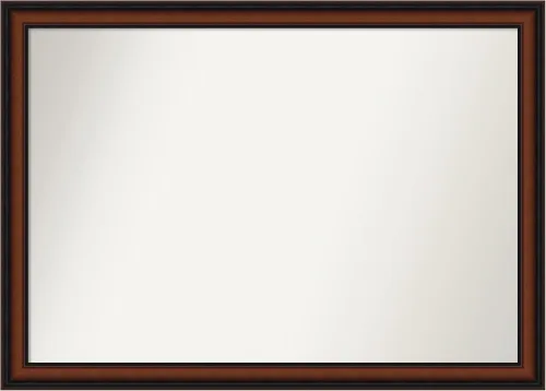 Miniatura 194 de Amanti Art Espejo de pared personalizado no biselado (24 x 27 pulgadas), marco estrecho de nogal chipre - varios tamaños personalizados - Espejo