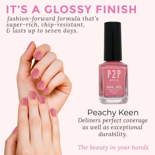 Miniatura 4 de P2P Nails Esmalte de uñas en gel vegano rosa – Esmalte de uñas de secado rápido – Gel de uñas de textura suave en colores vibrantes – Esmalte en gel