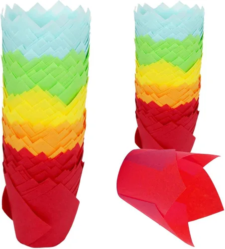 Miniatura 14 de 150 piezas de forros para magdalenas y cupcakes con tulipán, tazas de papel para hornear, envoltorios para cupcakes a prueba de grasa para Negro