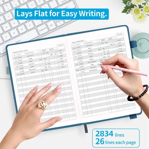 Miniatura 2 de Registros de cheques para chequera personal, registro Blugool de cheques con registros de cheques y transacciones, libro de registro de contabilidad