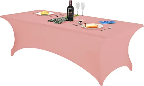 Miniatura 24 de FORLIFE - Funda de mesa de elastano, mantel ajustado de 4 pies para mesas rectangulares, funda elástica para patio, universal para bodas, banquetes