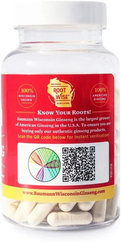 Miniatura 2 de Baumann Wisconsin Ginseng Cápsulas 130 píldoras 400 mg – Extracto de raíz de ginseng americano puro en polvo en cada píldora – Suplemento de Panax