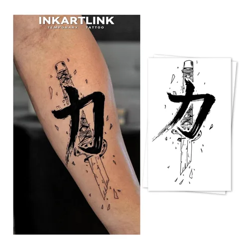 Miniatura 13 de INKARTLINK Tattoo Tech, 2 hojas de tatuaje semipermanente mediano, tatuajes temporales de diseño artístico para adultos, dura 1-2 semanas