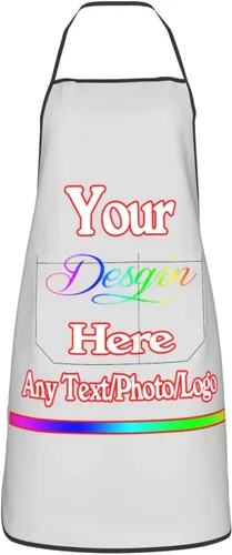 Miniatura 13 de Delantal de diseño personalizado para mujeres y hombres con bolsillos, delantal de cocina personalizado, diseño de logotipo de texto