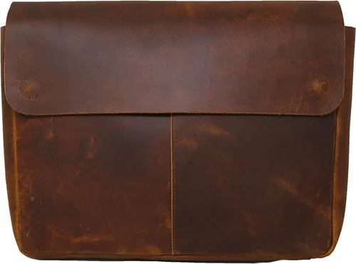 Carpeta de cuero, organizador de carpetas de archivos de cuero de grano completo, portafolio para hombres, funda de cuero espaciosa para portátiles