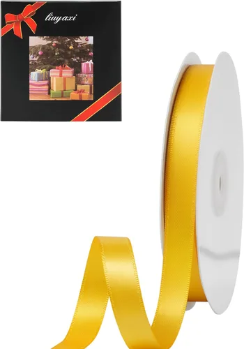 Miniatura 8 de LIUYAXI Cinta de Satén Dorada de Doble Cara 1/4" X 50 Yardas, Cintas Perfectas para Manualidades, Envoltura de Regalos, Fabricación de Lazos y Más