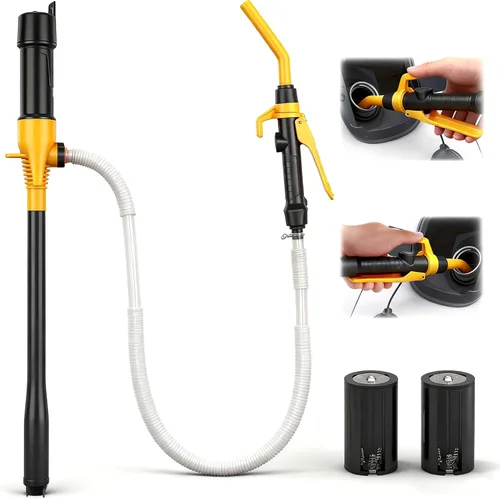 ELEAD Bomba portátil con batería - Bomba eléctrica de transferencia de combustible/agua 2.4 GPM, bomba de sifón líquido con control de flujo