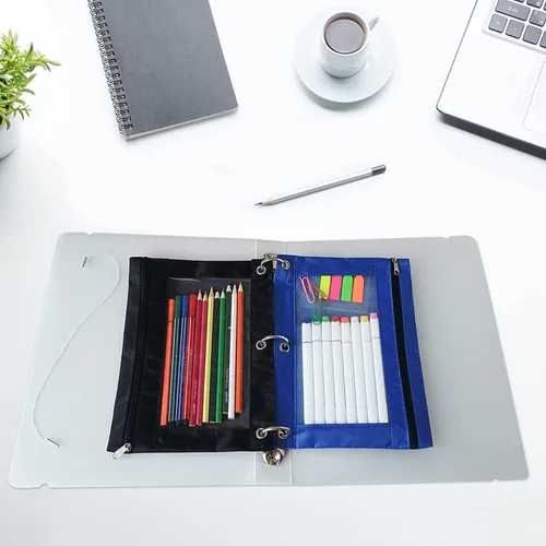 Miniatura 6 de YoeeJob Estuche para lápices para carpeta de 3 anillas, estuches con cremallera para lápices a granel, estuche para lápices con ventana transparente