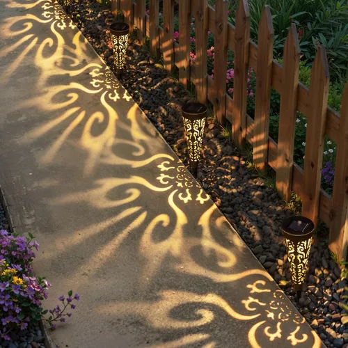 Miniatura 3 de Go2garden 6 luces solares para decoración de jardín al aire libre, regalos para mujeres y madres, estacas cónicas impermeables para jardín, césped