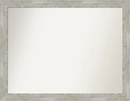 Miniatura 365 de Amanti Art Espejo de baño gris para sobre el fregadero, 31 x 48 pulgadas, espejo de tocador rectangular estrecho de color gris, marco de madera