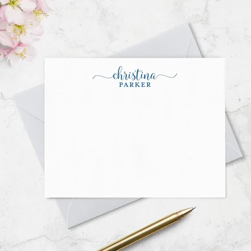 Miniatura 4 de Fairmont & Grove Paper Co. - Tarjetas de notas y sobres personalizados para mujer, juego de papelería de tarjetas planas personalizadas, elige