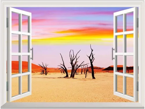 Miniatura 21 de Adhesivo de pared extraíble/mural de pared, semáforos de ciudad borrosa por la noche, decoración creativa de pared con vista de ventana, 24 x 32