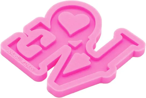 Miniatura 5 de Molde de silicona brillante con forma de corazón y letras de corazón, molde de silicona para fundición de resina, fabricación de joyas, moldes