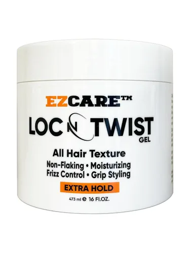 LOC N TWIST Gel All Hair Texture (fijación extra), sin descamación, hidratante, control de encrespamiento, estilo de agarre, (16 onzas)