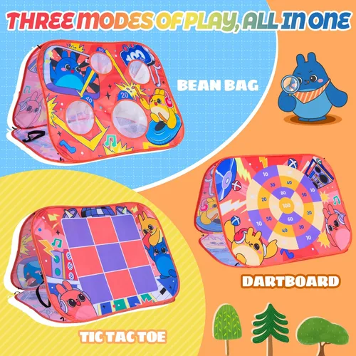 Miniatura 9 de Giant 3 in 1 Bean Bag Toss Game for Kids, Toddler Outdoor Toss Toys for 2 3 4 5 6 7 8 Year Old Boys Girls, Family Party Supplies, Cornhole Party
