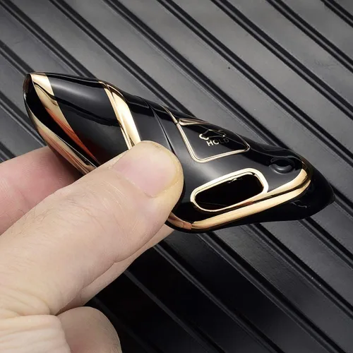 Miniatura 6 de ontto Funda para llave de coche con llavero compatible con Hyundai llavero duradero para Elantra GT Genesis Genesis Coupe Sonata Veloster Beige