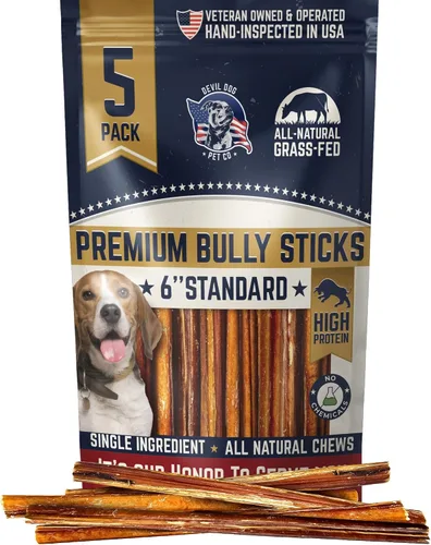 Miniatura 12 de Devil Dog Pet Co. Palitos Bully Trenzados para Perros – Paquete de 3 Golosinas Masticables de 6 Pulgadas, 100% Naturales, de un Solo Ingrediente