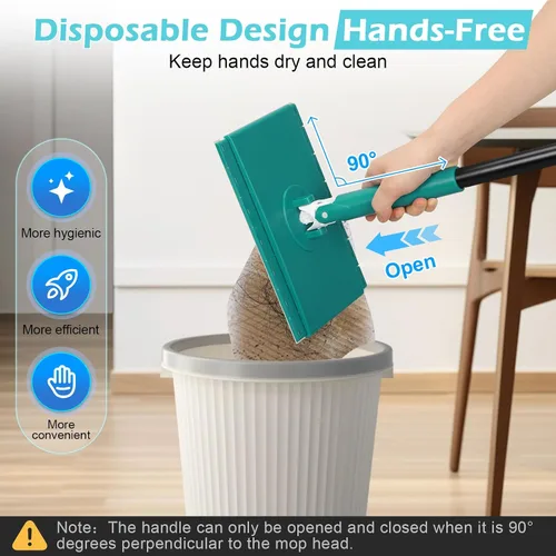 Miniatura 2 de Trapeador barredor para limpieza de suelos de mascotas, trapeador seco desechable con trapos de recambio de trapeadores para gatos y perros