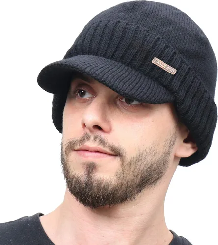 Miniatura 2 de Gorro de invierno con visera y orejeras para hombre, conjunto de bufanda y gorro de forro polar para exteriores