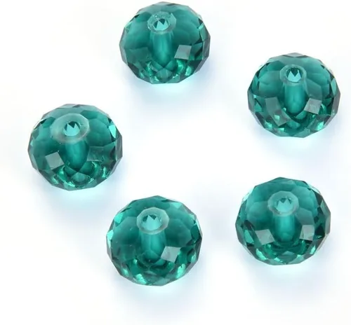 Miniatura 102 de 50 cuentas de cristal Adabele austriaco de 0.394 pulgadas facetadas sueltas Rondelle Siam rojo espaciador compatible con cristales de Swarovski 5040