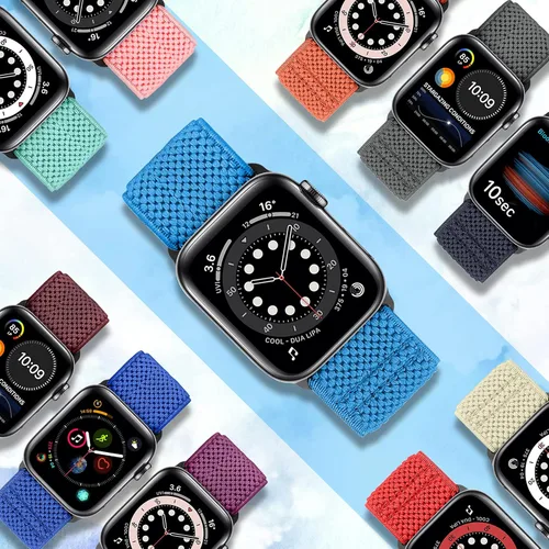 Miniatura 5 de Tiptops Paquete de 10 correas elásticas de reloj compatibles con Apple Watch de 1.496 pulgadas, 1.575 pulgadas, 1.614 pulgadas, 1.654 pulgadas