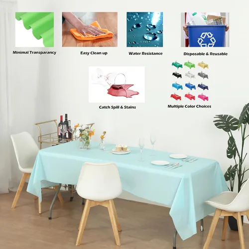 Miniatura 2 de Evershine Caja de 72 manteles de plástico redondos de 84 pulgadas para mesa de plástico de alta resistencia a granel