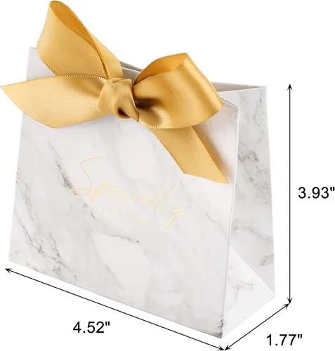 Miniatura 3 de Yoption 50 cajas de regalo de boda, pequeñas bolsas de regalo de agradecimiento, cajas de dulces con lazo dorado, boda, despedida de soltera, fiesta