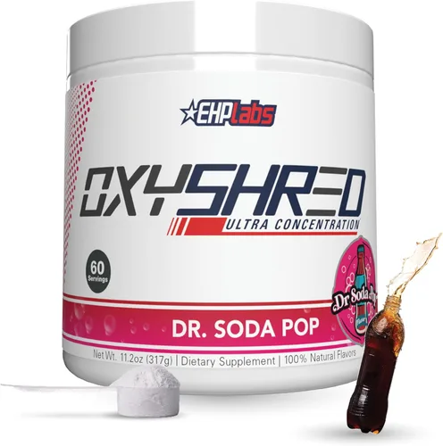 Miniatura 11 de EHP Labs OxyShred Polvo de Pre Entrenamiento - Polvo de preentrenamiento con L glutamina y acetil L carnitina, bebida de refuerzo de energía