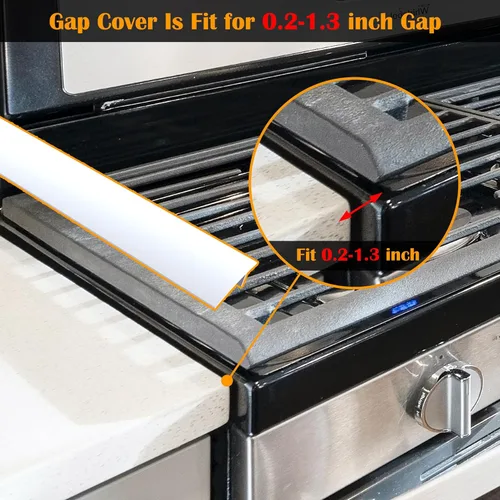 Miniatura 2 de Kindga - Cubierta de silicona para cubrir los espacios entre la mesada de la cocina y los electrodomésticos como la lavadora y la estufa, fácil
