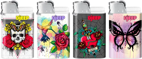 Miniatura 10 de DJEEP Encendedores de bolsillo, colección de edición limitada de mixtape, encendedores únicos con textura, paquete de 4 unidades de encendedores