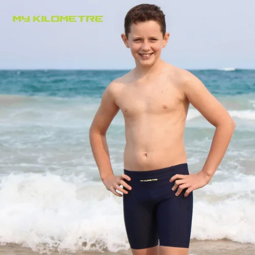 Miniatura 6 de MY KILOMETRE Traje de baño Jammer para niños con cordón de entrenamiento para niños Endurance Boys Youth Swim Shorts Traje de baño para niños